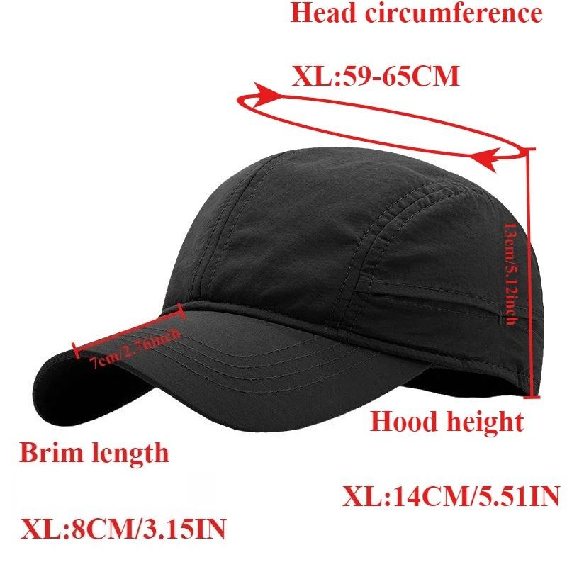 Big Size Light Thin Quick Drying Baseball Caps Male Solid Vintage Unisex XL 65CM Sports Hat Adjustable Trucker Cap Snapback Hats