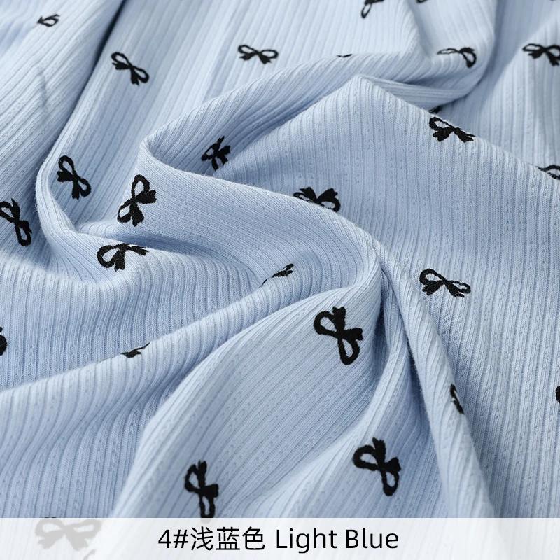 150x50cm Bow Printed Jacquard Elastic Knitted Fabric For T-shirts Pajamas ,Home Clothes,Children's Clothing DIY Clothing Fabric
