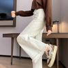 Damen Amerikanische Weiße High-Waist Wide-Leg Koreanische Jeans - Frühling Schlankmachend Bodenlang