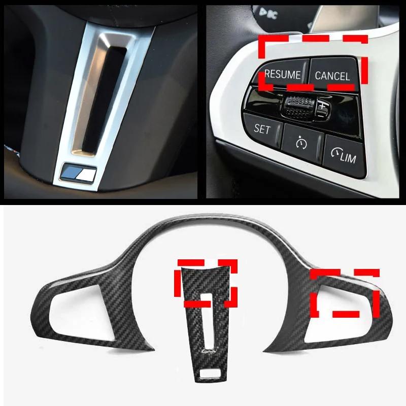 Carbon Fiber Steering Wheel Cover Trim Decor For BMW 1 2 3 4 5 6 7 8 Series Sport X3 X4 X5 X6 G20 G28 G30 G38 F90 F91
