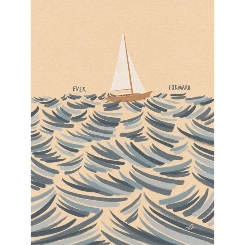 Nordic Minimalistic Art Surfing Paddling Swimming Sea Wave Print Poster Canvas Painting Abstract Wall Art for Room Home Decor