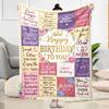 Floral Birthday Celebration Flannel Blanket-Soft and Suitable for Sofas,Beds,Offices,Travel,All Seasons,Great Gift for Holidays and Birthdays.
