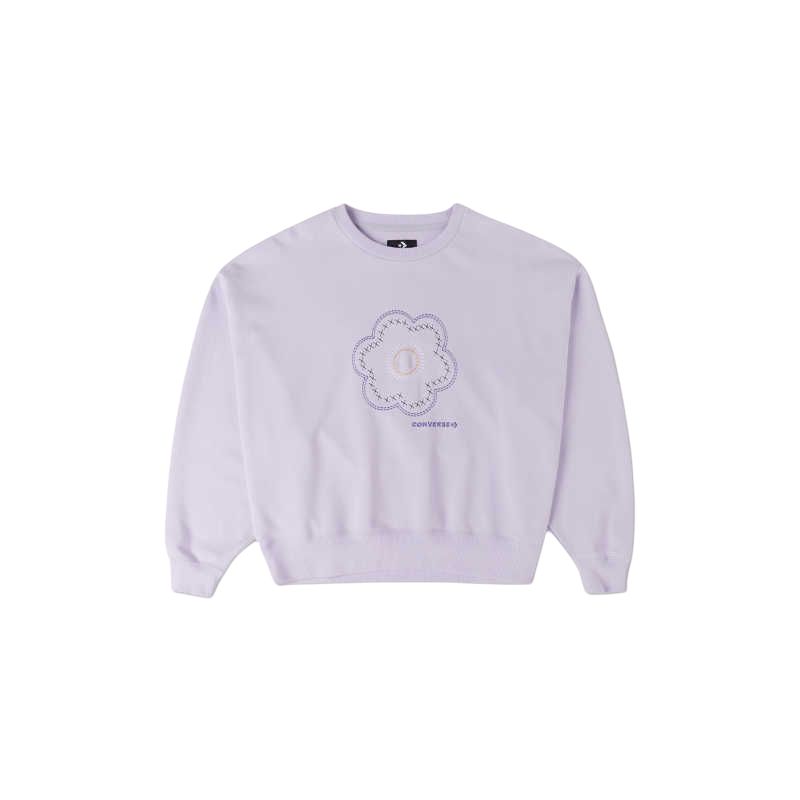 

New Converse Sweatshirt Women s Light Purple 10025522-A02 M