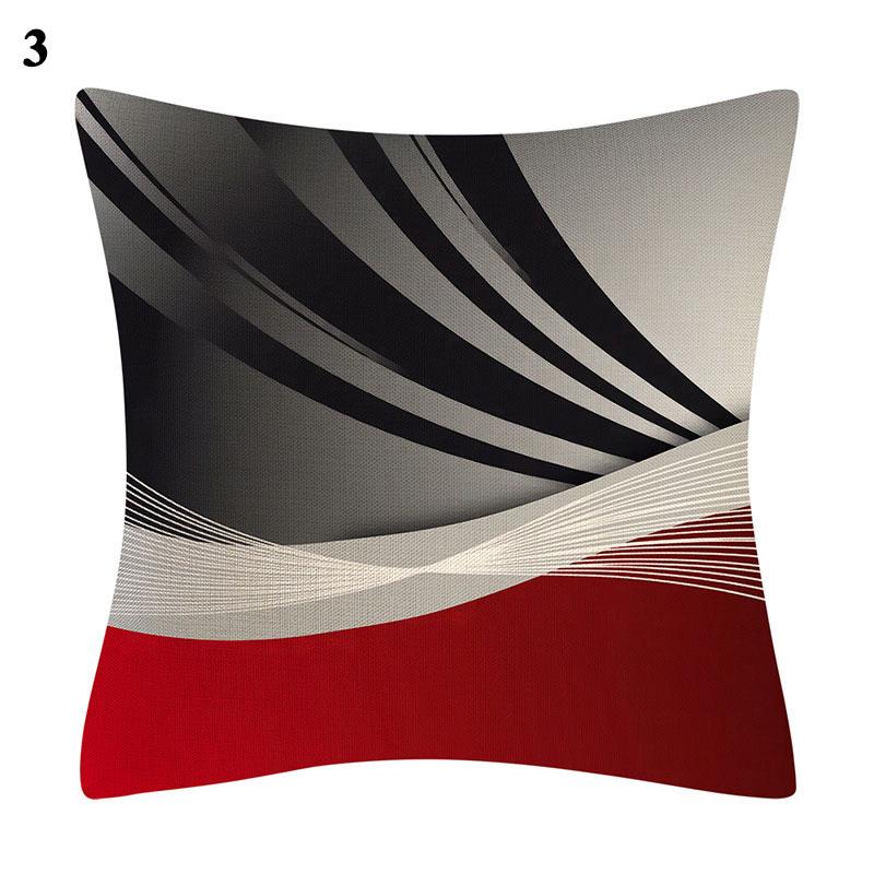 Home Decor Black Red Pillowcase Geometric Pattern Pillowcase Living Room Sofa Decor Cushion Covers Car