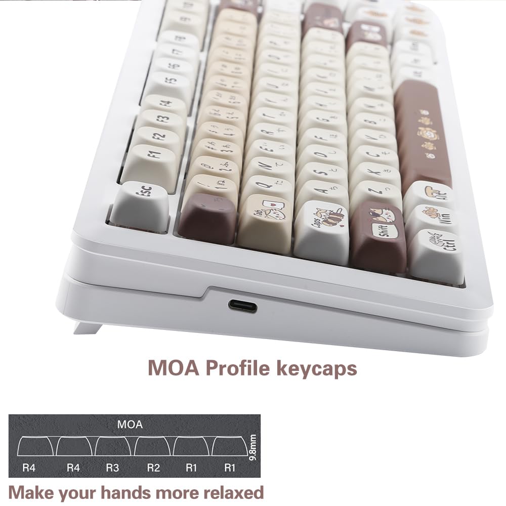 Teclas PBT Tema Gato Sushi Japonês 5 Lados Dye Sublimation para AULA e Teclado Mecânico MX Switch Conjunto de 134 Teclas - Teclado F75/F99/S98/K668/S-K80,