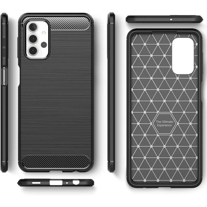 Silicone Case - BOOLING - for Samsung Galaxy A32 5G - Tempered Glass - Steel Lines Pattern - High Resistance