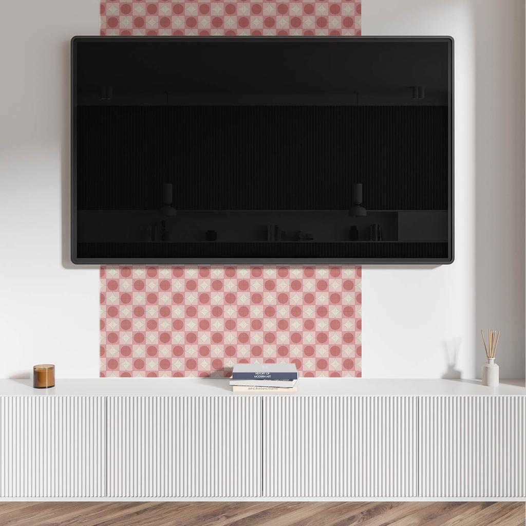 Komplet Kafelków Pcv Z Wzorem Do Salonu Samoprzylepne Wzór Z Okręgami I Kwiatami 20X20X20 Cm