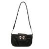 Stylish Summer Women's Bowknot Single Shoulder Bag In Trendy Black White Pink Silver