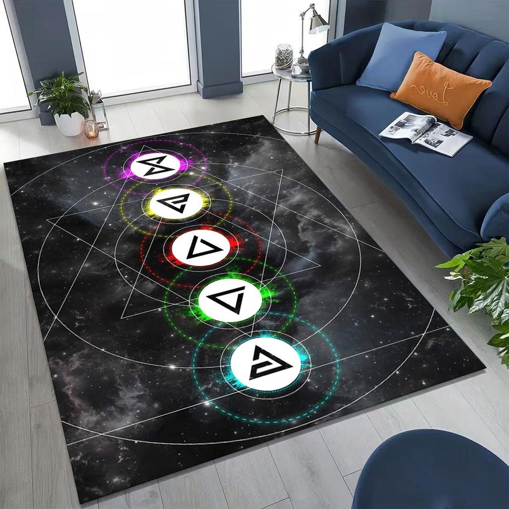 Bohemia Yoga Chakra Mandala Spirit Meditation Rug for Bedroom Living Room Sofa Home Doormat Decor,Large Kids Non-slip Floor Mat