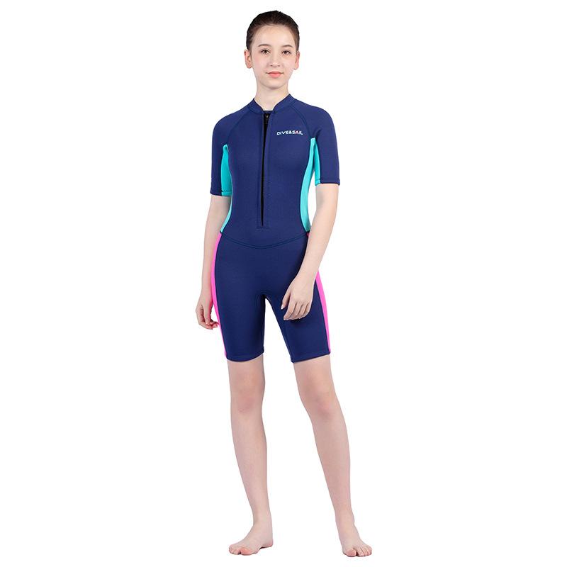 New Teenage Diving Suit Women's Front Opening One-piece Thick Diving Suit 2.5MM Warm Surfing Swimming And Snorkeling Suit