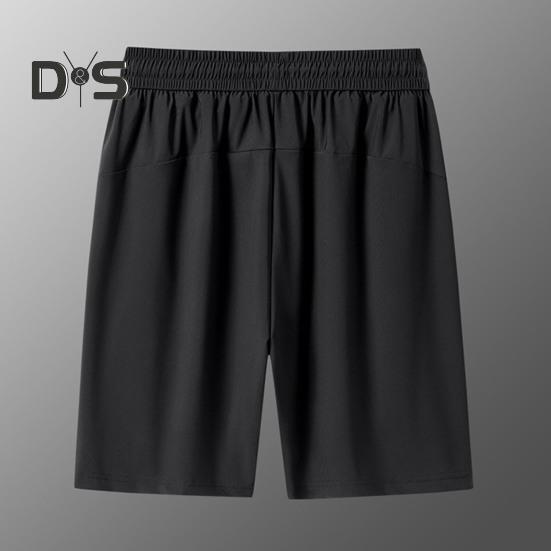 Pantaloni scurți pentru bărbați, talie elastică, talie medie, respirabili, cu buzunare, uscare rapidă, pantaloni scurți subțiri din mătase glacială, pentru timpul liber