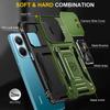 For Xiaomi Mobile Phone Case Poco X7 5G Push Window Horizontal and Vertical Multi-function Bracket Military Anti-fall Mobile Phone Case