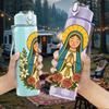 1PC Our Lady Of Guadalupe Religious Print 750ml Color Plastic Sports Water Bottle Leakproof Flip Straw Lid Suitable for Sports Office Home Use