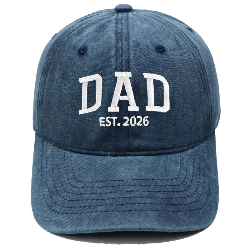 Hot Sale DAD MOM Embroidered Baseball Cap Washed Retro Male and Female Couples Casual Versatile Hat