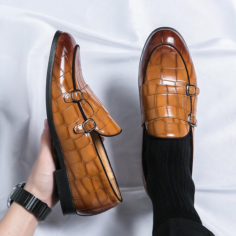 Fashion Hot Selling Luxury Blue Banquet Men's Formal Shoes Europe America High-end New Men's Business Work Shoes Groom's Wedding Shoes