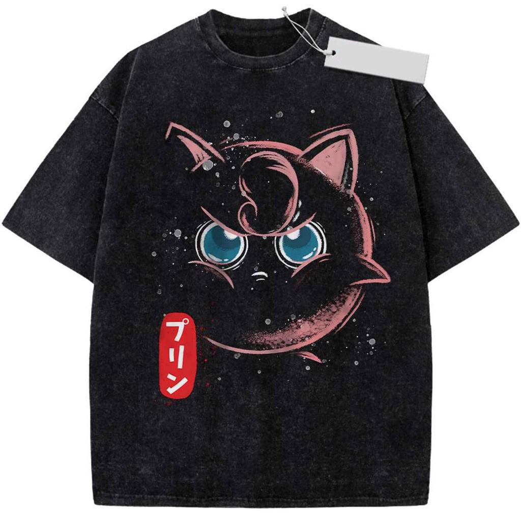 Jigglypuff Shirt, Pokemon Shirt, Vintage Shirt, Manga Tee Wash T-Shirt, Vintage Inspired, Anime Gift Tee, Y2K Shirt