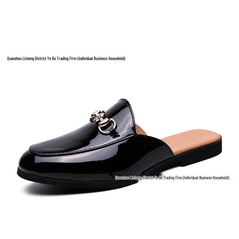 Herren Sommer Freizeit Slipper Leder Loafers: Britischer Stil, spitze Zehenpartie, Halbschuhe, minimalistische Mules.