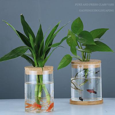 Vaso per Fiori Idroponico Trasparente Imitazione Vetro Piantagione Senza Terra Pianta Verde in Vaso Vaso per Fiori in Resina Vaso per Casa