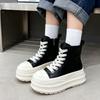 Dicksölig erhöhende Damen neue Herbst kleine vielseitige Brotschuhe High-Top großköpfige Board-Schuhe