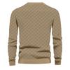Men's Autumn/Winter Heavyweight Jacquard Checkered Crew Neck Long-Sleeved Sweater