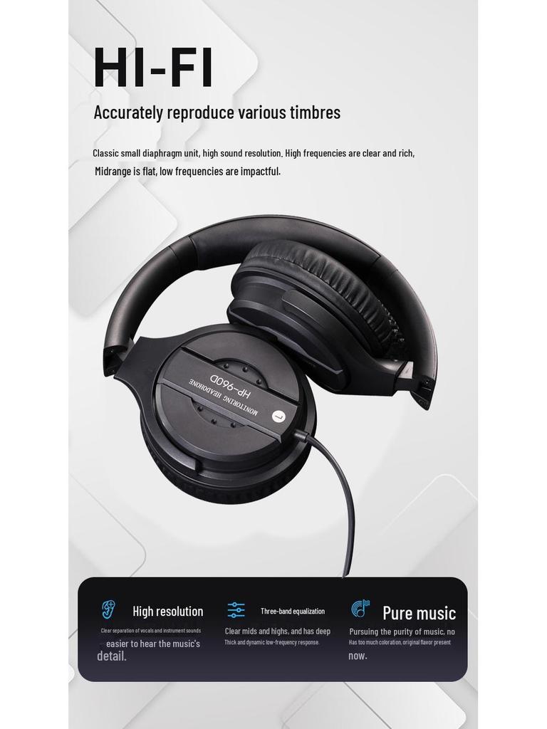 Foldable Wired Over-Ear DJ Monitoring Headphones for Piano, Keyboard, Guitar & Universal Instruments