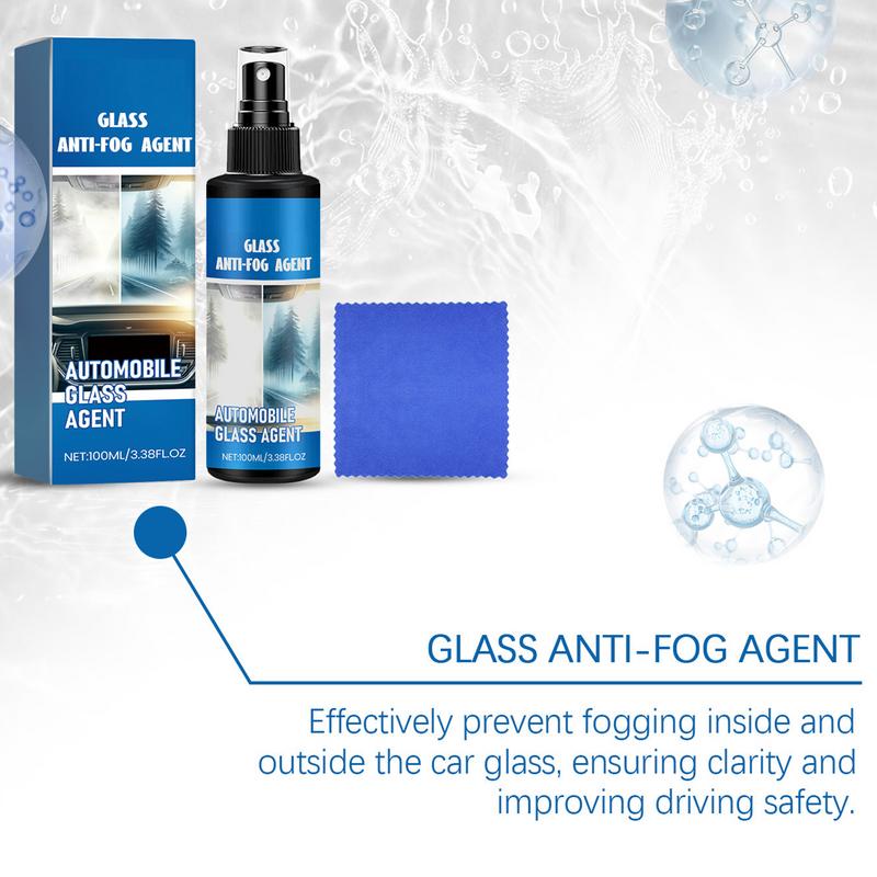 100 ml Autoglas-Antibeschlagmittel Autoglas-Ölfilmreiniger Auto-Windschutzscheiben-Defogger mit Handtuch Autowaschzubehör