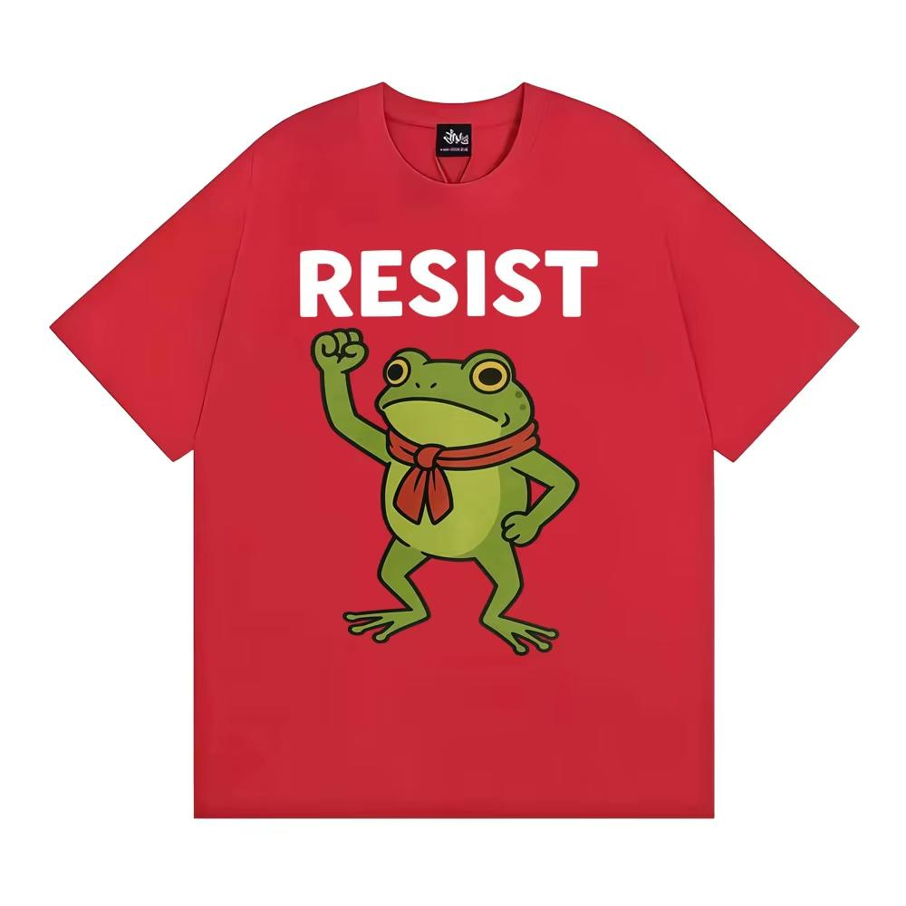 Protest Frog Activism Gift Revolutionary Frog T Shirt Funny Resist Meme Tee Shirt Unisex Women Fashion Casual Cotton ONeck Tshirt