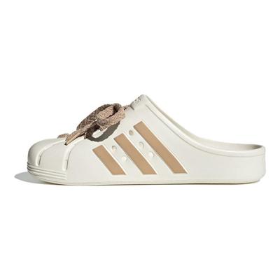 Tamancos Adilette Versátil Confortável Sola Composta Antidesgaste Antiderrapante Chinelos de Bico Fechado Calçado Unissex Branco Marrom JQ2117