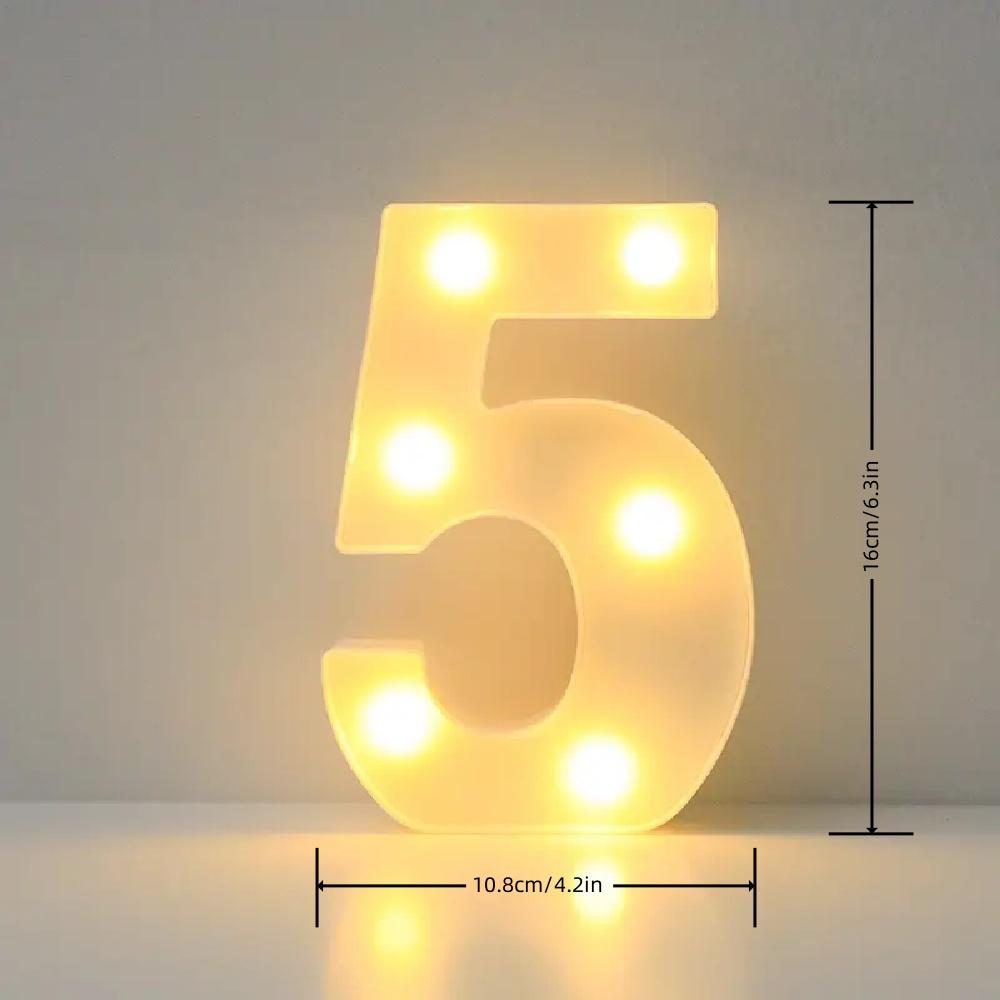 1PC LED Alphabet&Number Lights For Home,Wedding,Proposal,Birthday,Party,Photo Prop, Battery Powered White Decorative Night Light