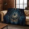 Gotisches Sonnen gesicht Mond gesicht Hexerei Tarot Flanell Decke Weiche Warme Decke für Schlafzimmer Zimmer Wohnzimmer Reise Camping Picknick