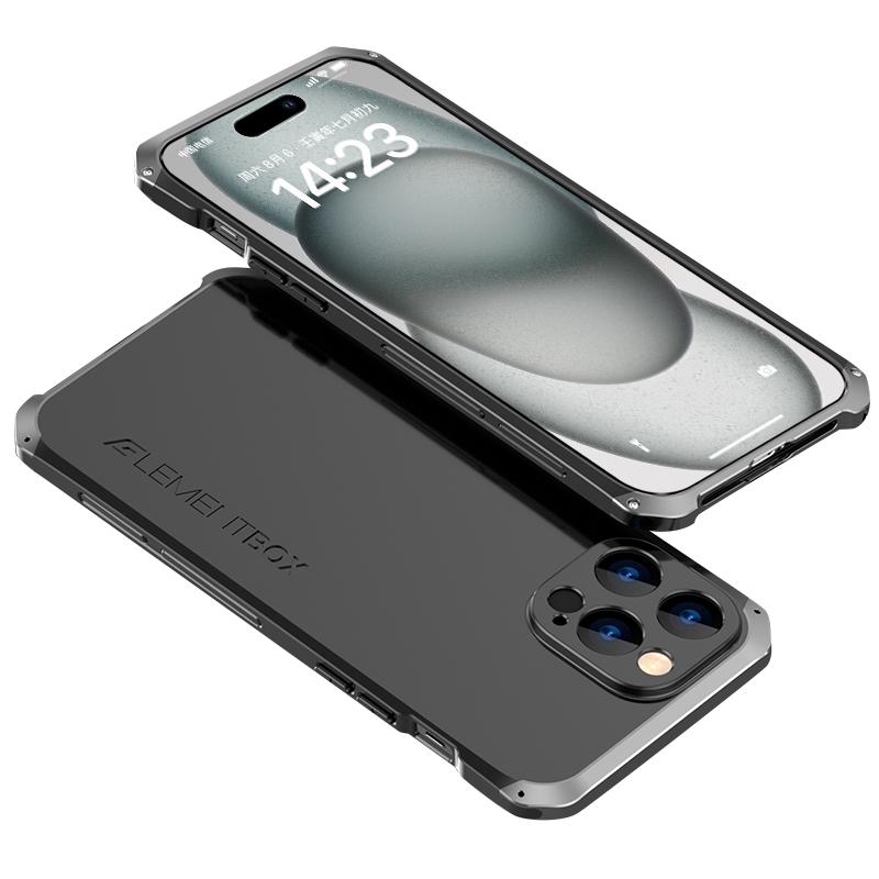 

Чохол ELEMENT BOX Ultra Slim для iPhone 15 Pro Метал+ПК+Силікон Протиударний Чохол для Телефону Black