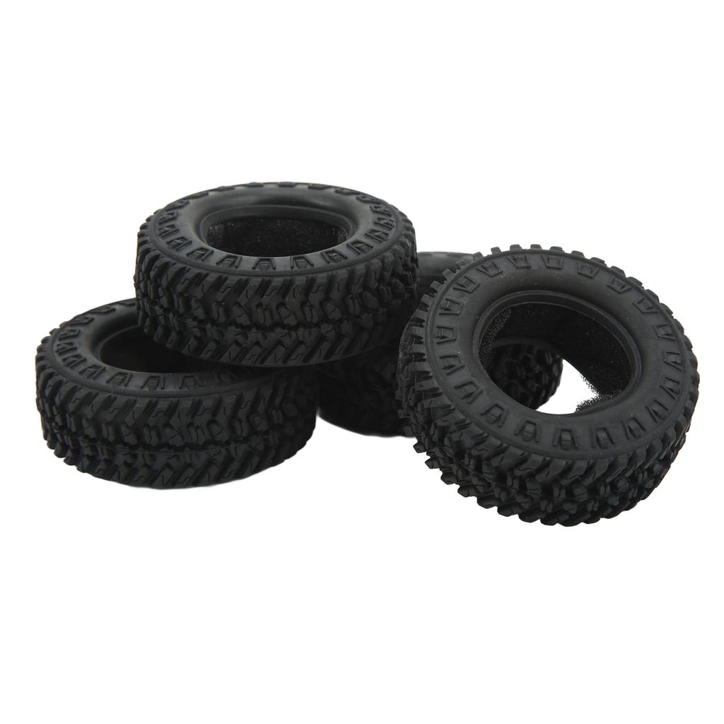 4PCS 1.25in RC Crawler Mud Tires Rubber RC Car Wheel Tires Set for FMS FCX24 for Axial SCX24 124
