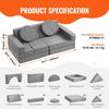 Play Couch, 15pcs Modular Kids Nugget Couch, Toddler Foam Sofa Couch with High-density 25D Sponge for Playing, Creativing, Sleeping, Imaginative Kids