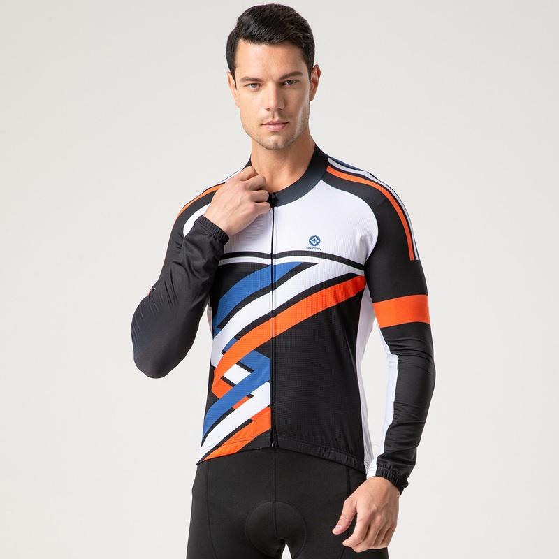 Prodyšné jezdecké dresy na kolo Sada cyklistického oblečení Rychleschnoucí muži Oblečení na kolo s dlouhým rukávem Oblek Punčochové kalhoty