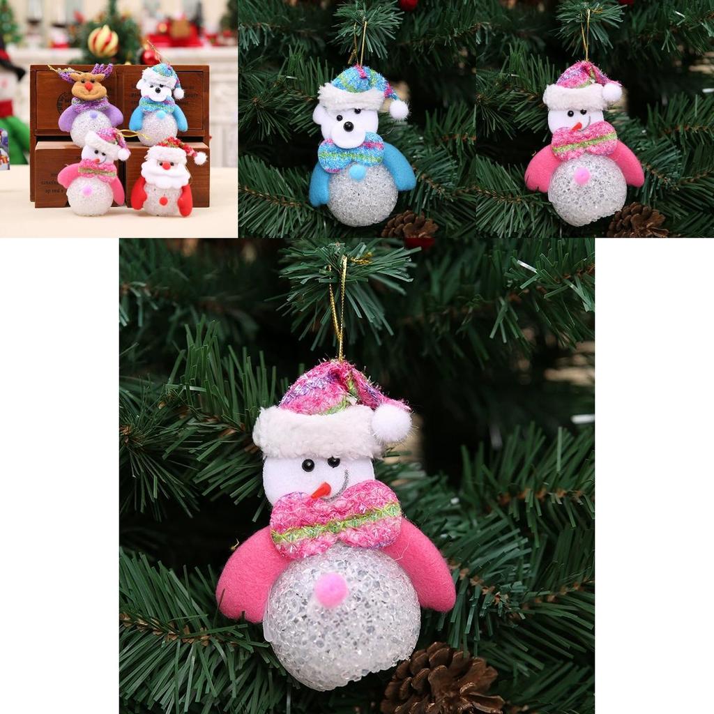 Christmas Eva Light Up Snowman Night Light With Hanging Decor For Holiday Celebration