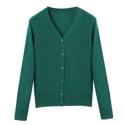 V-neck Long-sleeved Cardigan Women's Spring and Autumn New Korean Version Loose and Versatile Thin Sweater Jacket