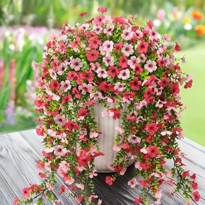 1pc Artificial Hanging Flowers Plants for Outdoor Spring Summer Decoration Faux Silk Daisy UV Resistant Home Yard Decor Flower