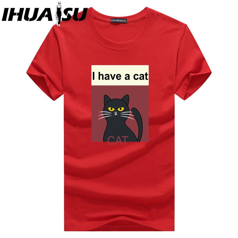 

Футболка с коротким рукавом IHUASU из хлопка, мужская модная свободная рубашка с коротким рукавом, напечатанная сострадательная рубашка XXXXXL красный