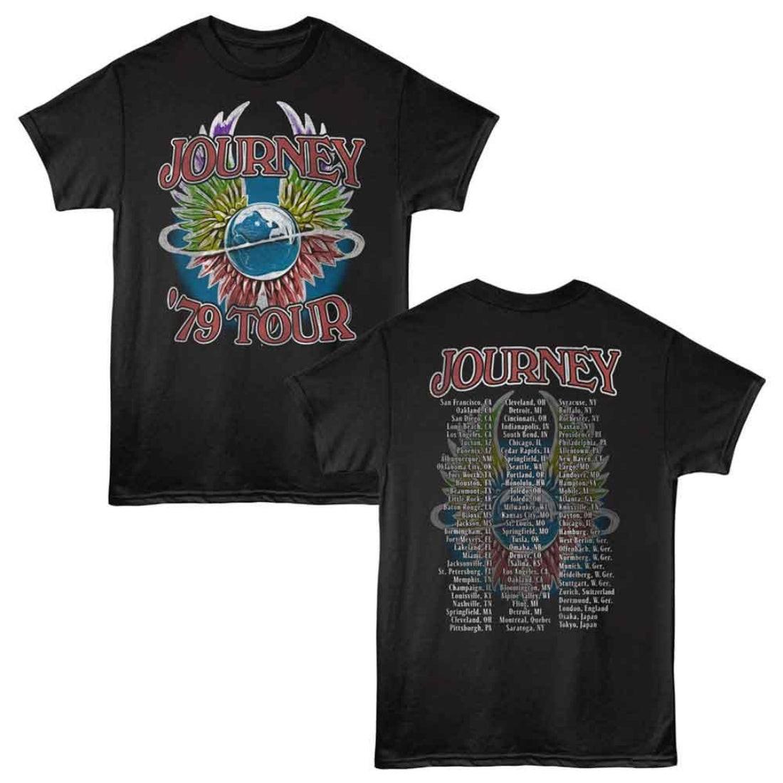 Journey 79 Tour Dates Front Back Print T-Shirt M