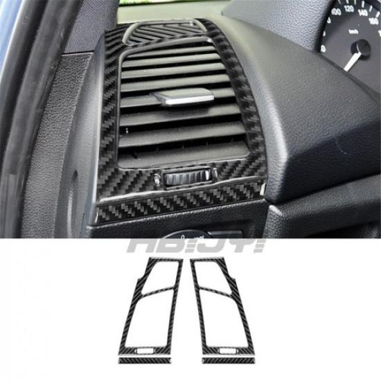 6Pcs  Carbon Fiber Interior Air Vent Kit Cover Trim For BMW 1 Series E82 E88