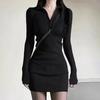 Hot Girl Dress Female Knitting Autumn and Winter Stepmom Hip Tight Sexy Royal Sister Skirt Slim Inner Wear Suit