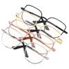NUOLUX 4-delade Mini Dekorationer Glasögon med Klara Linser och Fyrkantiga Metallbågar för Dockor och Gosedjur, Miniatyr Glasögon, Dockhus