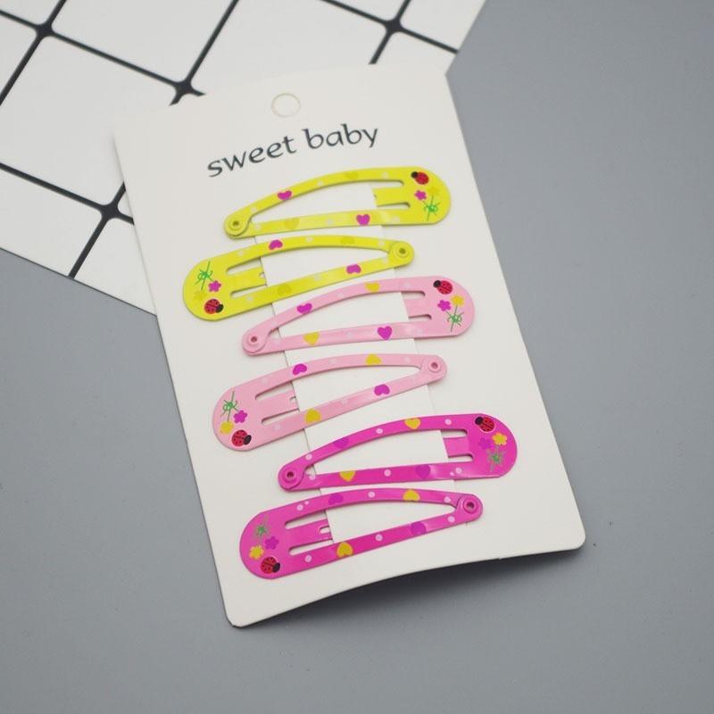 6 PCS Neue Nette Cartoon Metall Druck Farbe Tier Baby BB Clips Mädchen Haarnadeln Haar Clip Kinder Headwear Kinder Zubehör