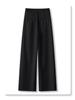 Women's 2025 Gray High-Waisted Wide-Leg Dress Pants - Spring/Autumn Casual and Drapey