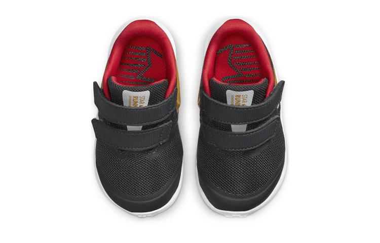 Nike Star Runner 2 Abrasion Resistant Low top Toddler Shoes Black Gold Red Infant And Toddler AT1803-010