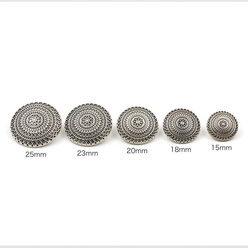 10 uds Botones Metálicos con Caña de Patrón Vintage para Abrigo Chaqueta Cortavientos Decorativos para Ropa Botones DIY Suministros de Costura y Tejido