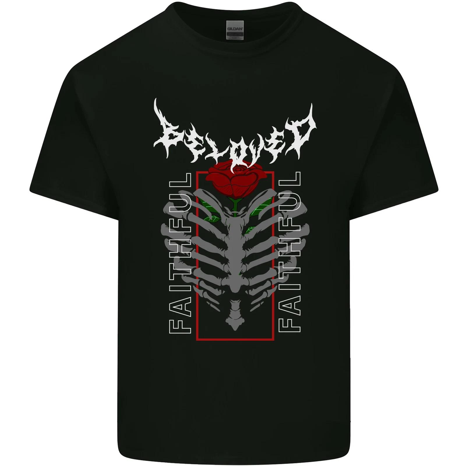 Rib Cage Beloved Gothic Heavy Metal Biker Kids T-Shirt Childrens L