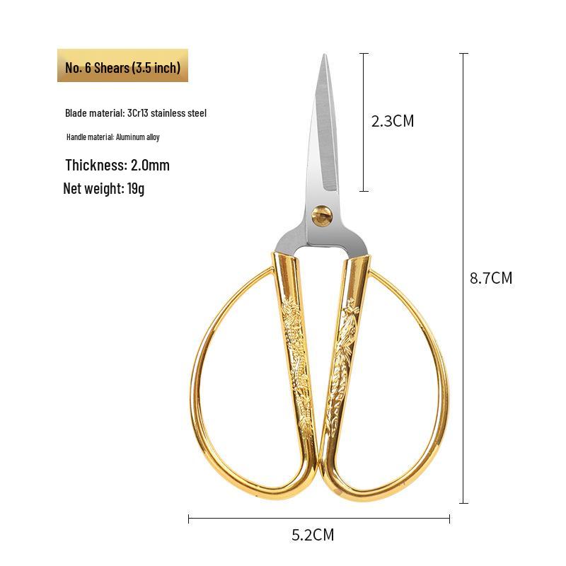 Многофункциональные портновские ножницы из нержавеющей стали с драконом и фениксом - Маленькие винтажные свадебные ножницы для резки лент