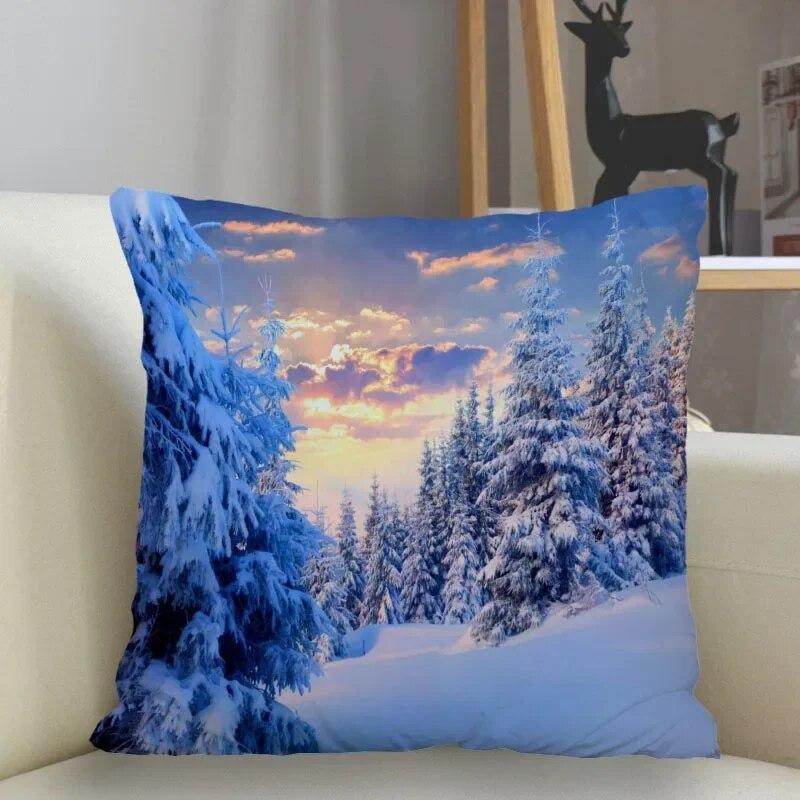 Snow Pillowcase Square  Zipper