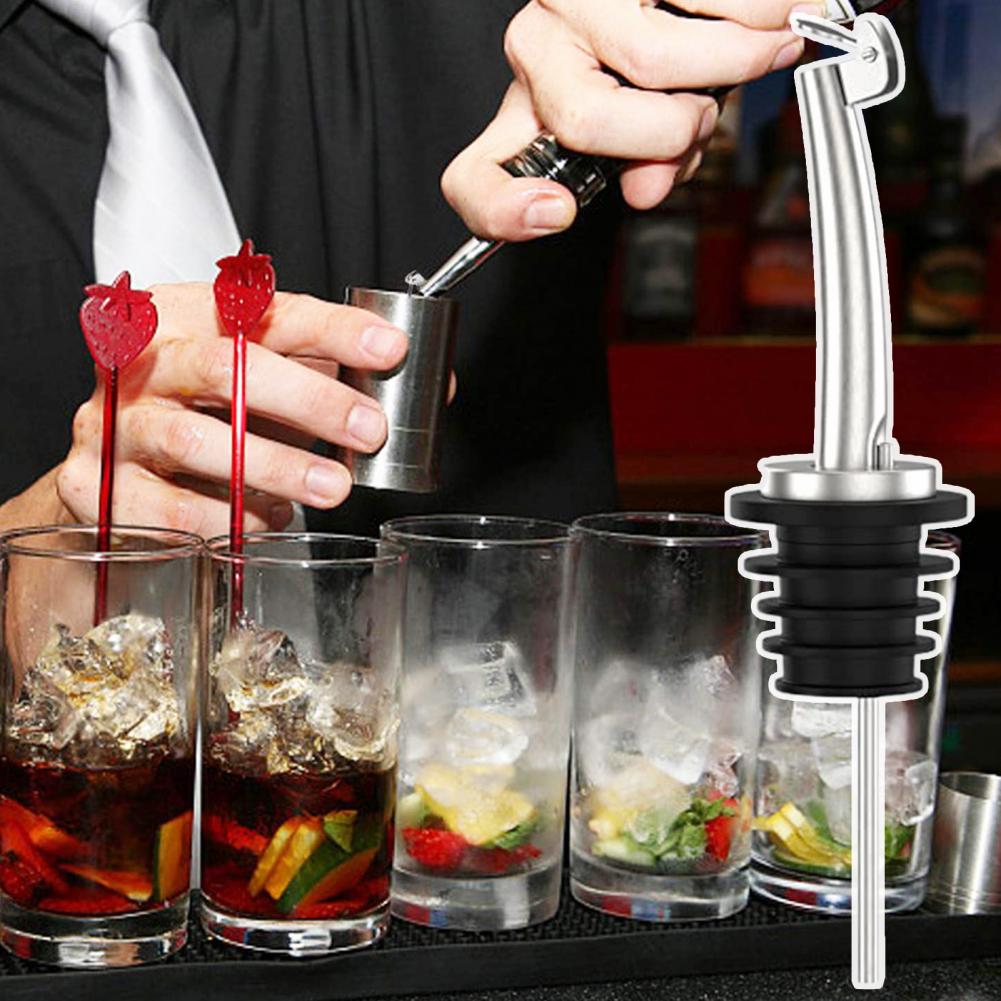 4Pcs Wine Pourer Stainless Steel Alcohol Liquor Oil Spouts Bottle Dispenser Wine Bottle Stopper with Cap Wine Accessories